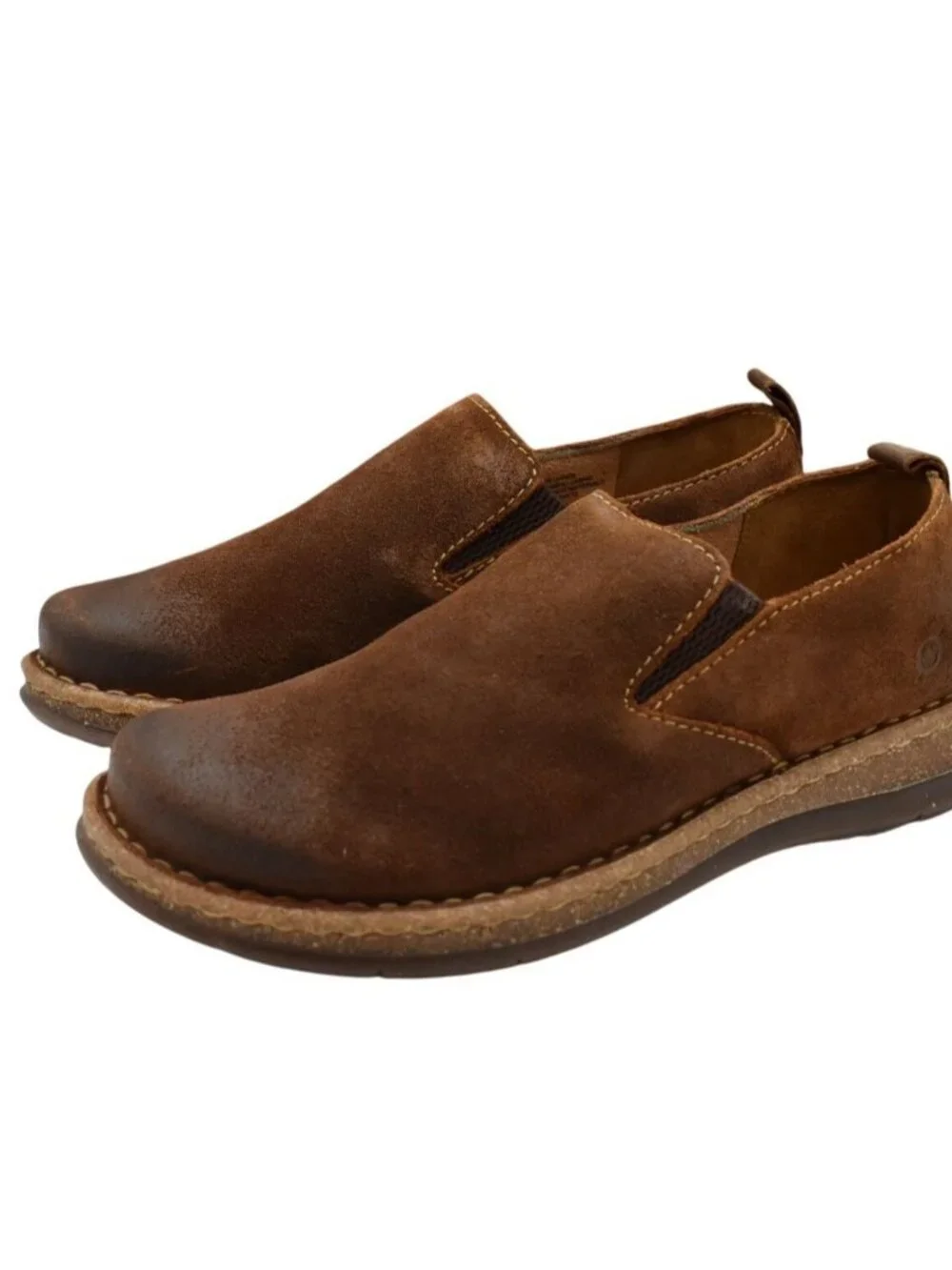 Born Mens Size 8 Bryson Brown Distressed Suede Slip-On‎ Casual Shoes